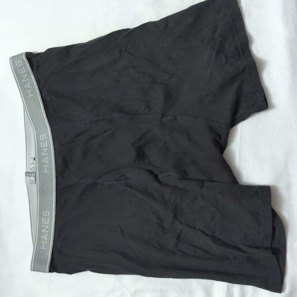 Hanes men's boxer briefs, large, black, pre-owned
